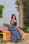 Blue Boteh Fluid Maxi Dress