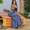 Blue Boteh Fluid Maxi Dress