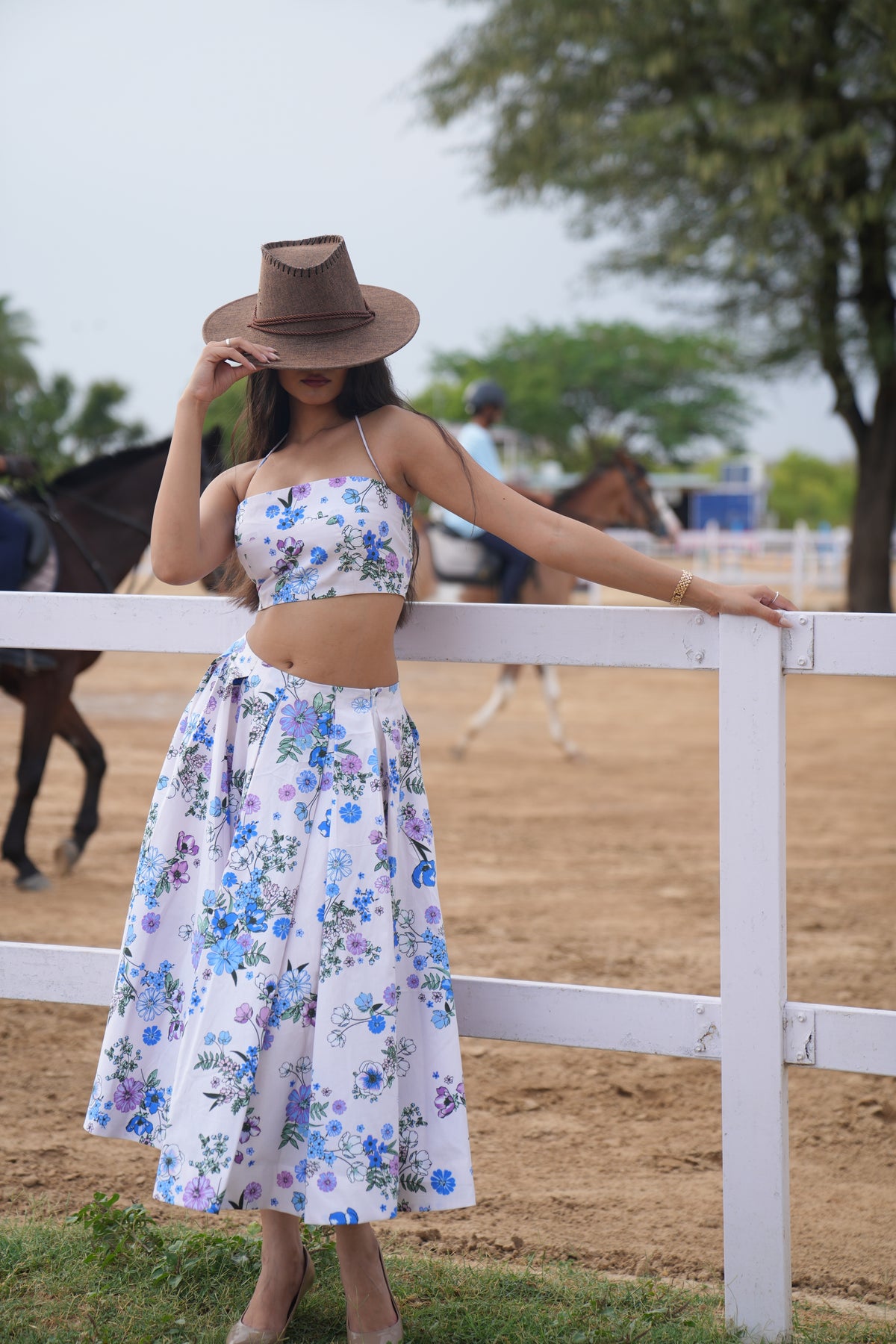 Posy White Floral Top & Skirt Co-Ord Set