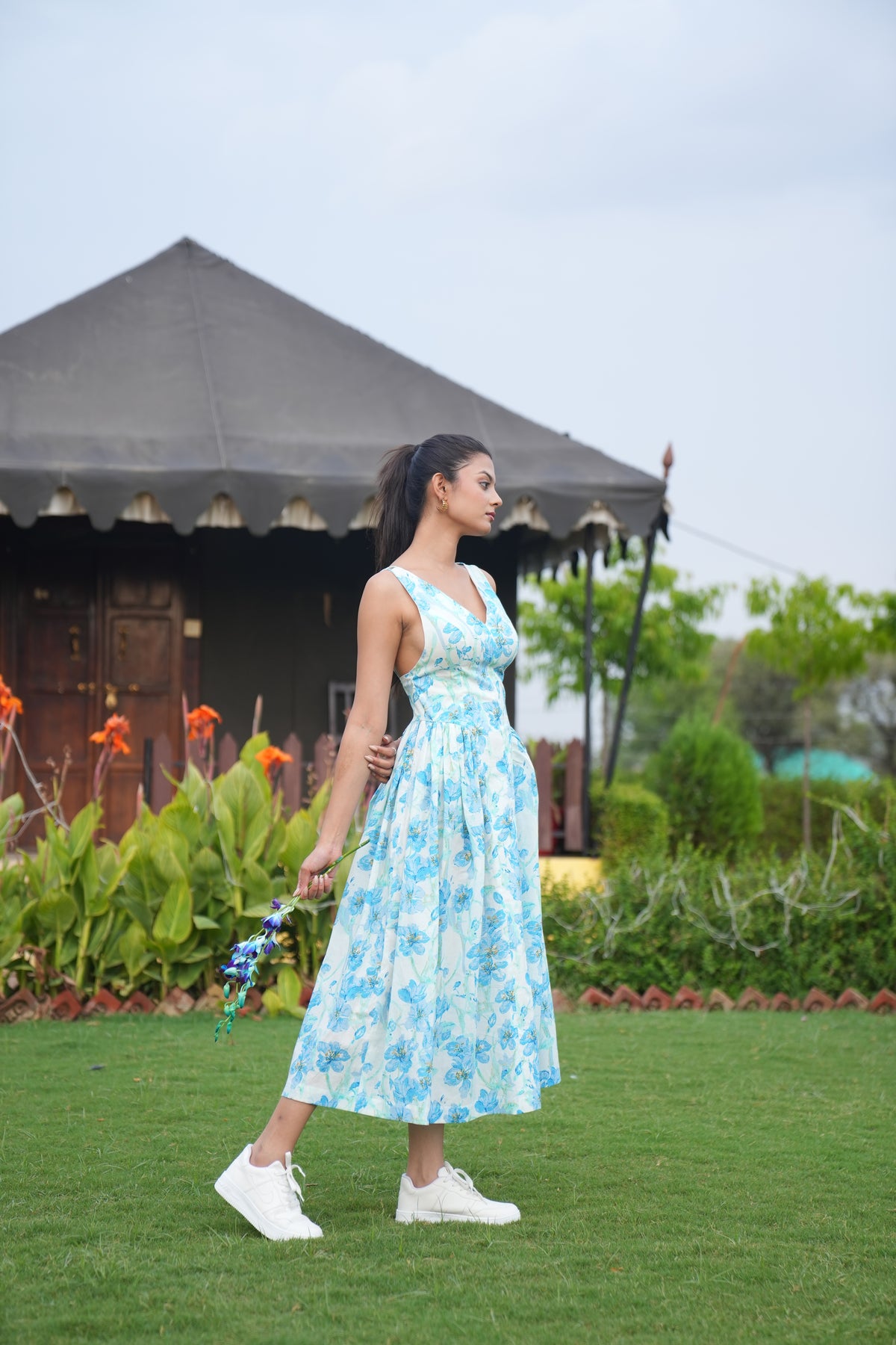 Floret Flared Midi Dress