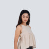 Sandstone Linen Minimalist Strappy Top