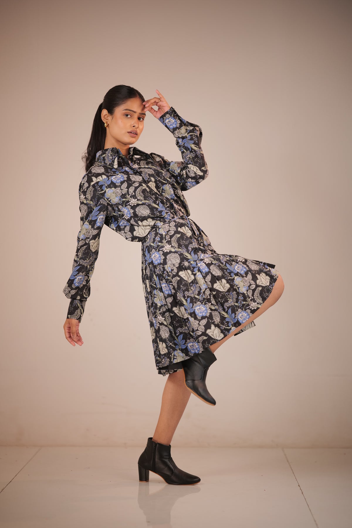 Florica Flared Dress With Collar