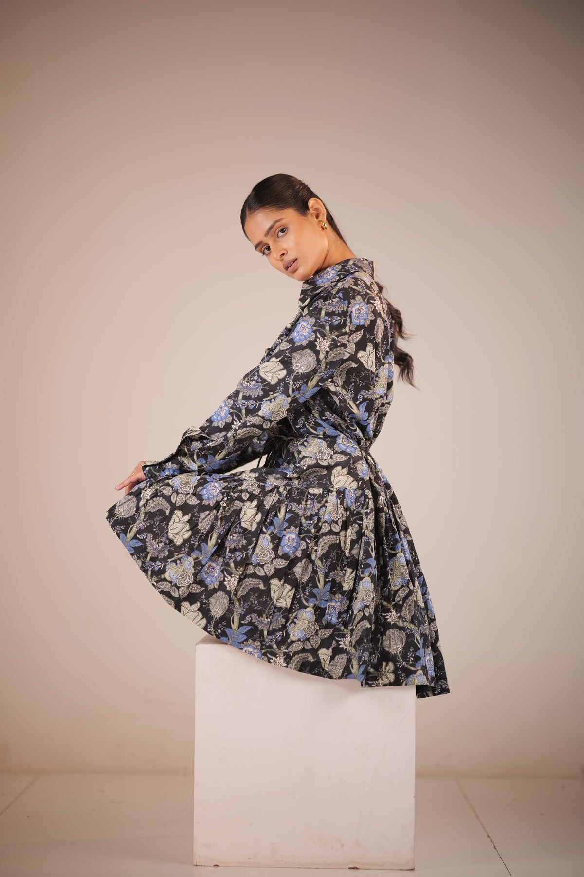 Florica Flared Dress With Collar
