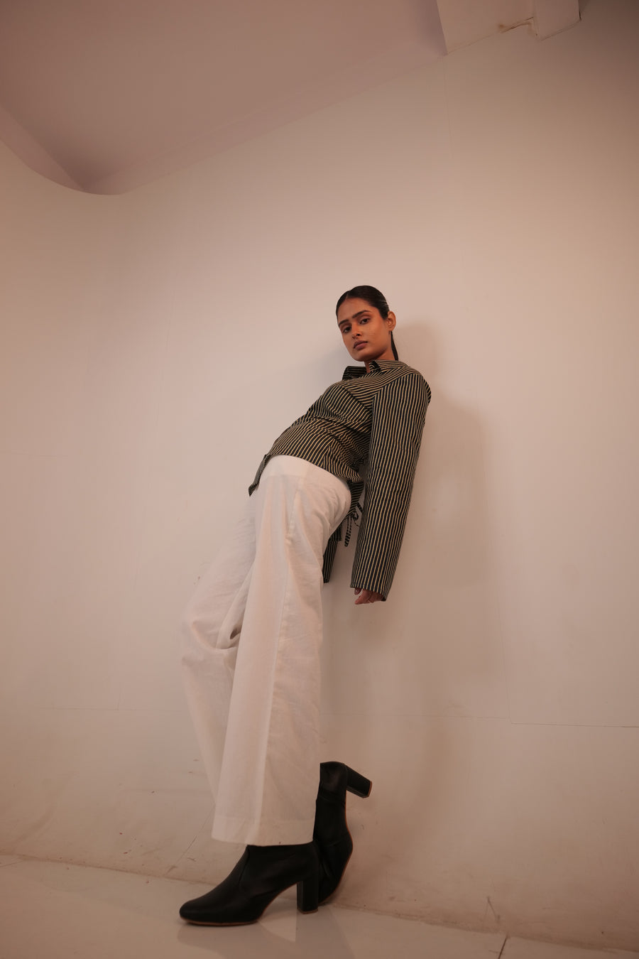 Ivory Wide-Leg Pants
