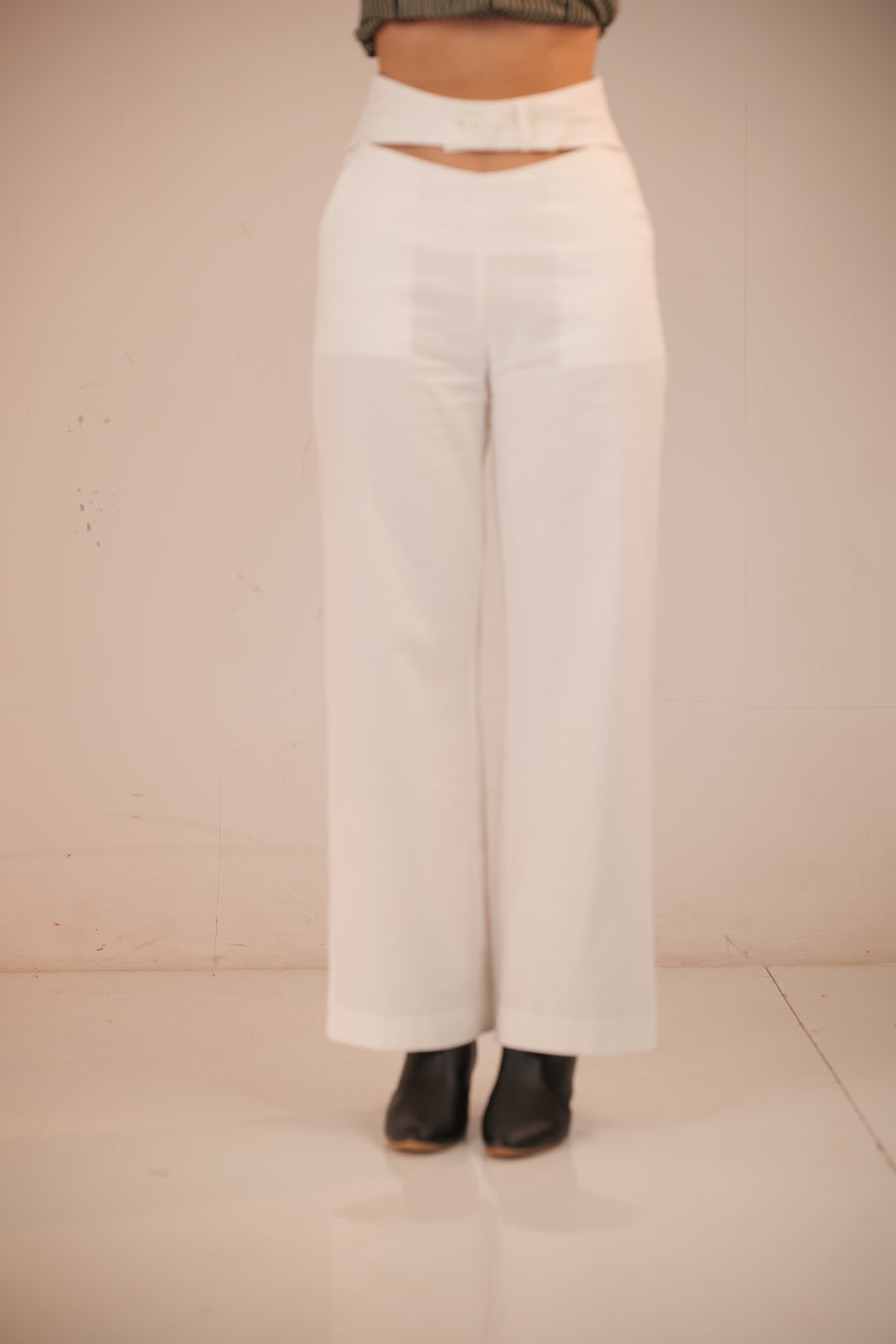 Ivory Wide-Leg Pants