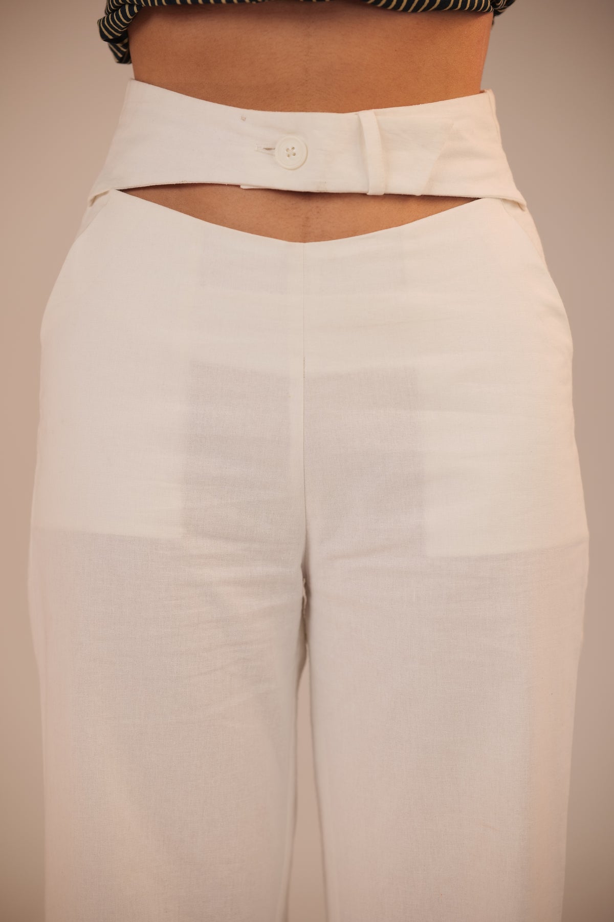 Ivory Wide-Leg Pants