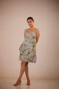 Ochre Square Neckline Low Back Dress