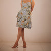 Ochre Square Neckline Low Back Dress