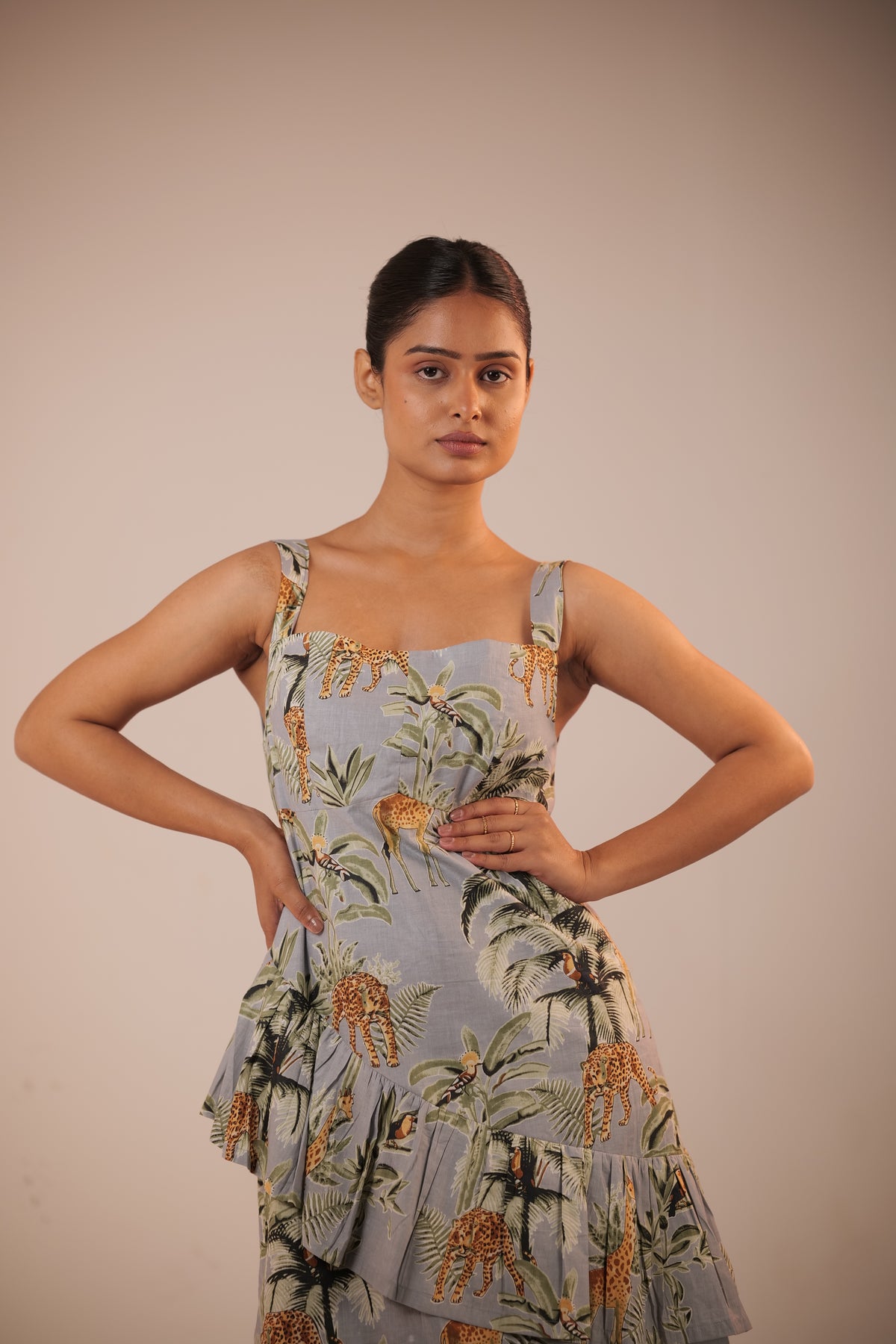 Ochre Square Neckline Low Back Dress