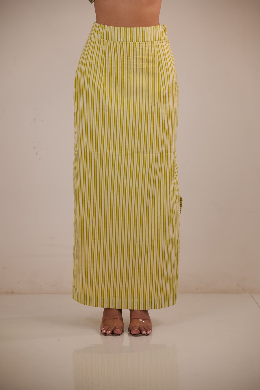 Citrine High Waist Side Slit Skirt