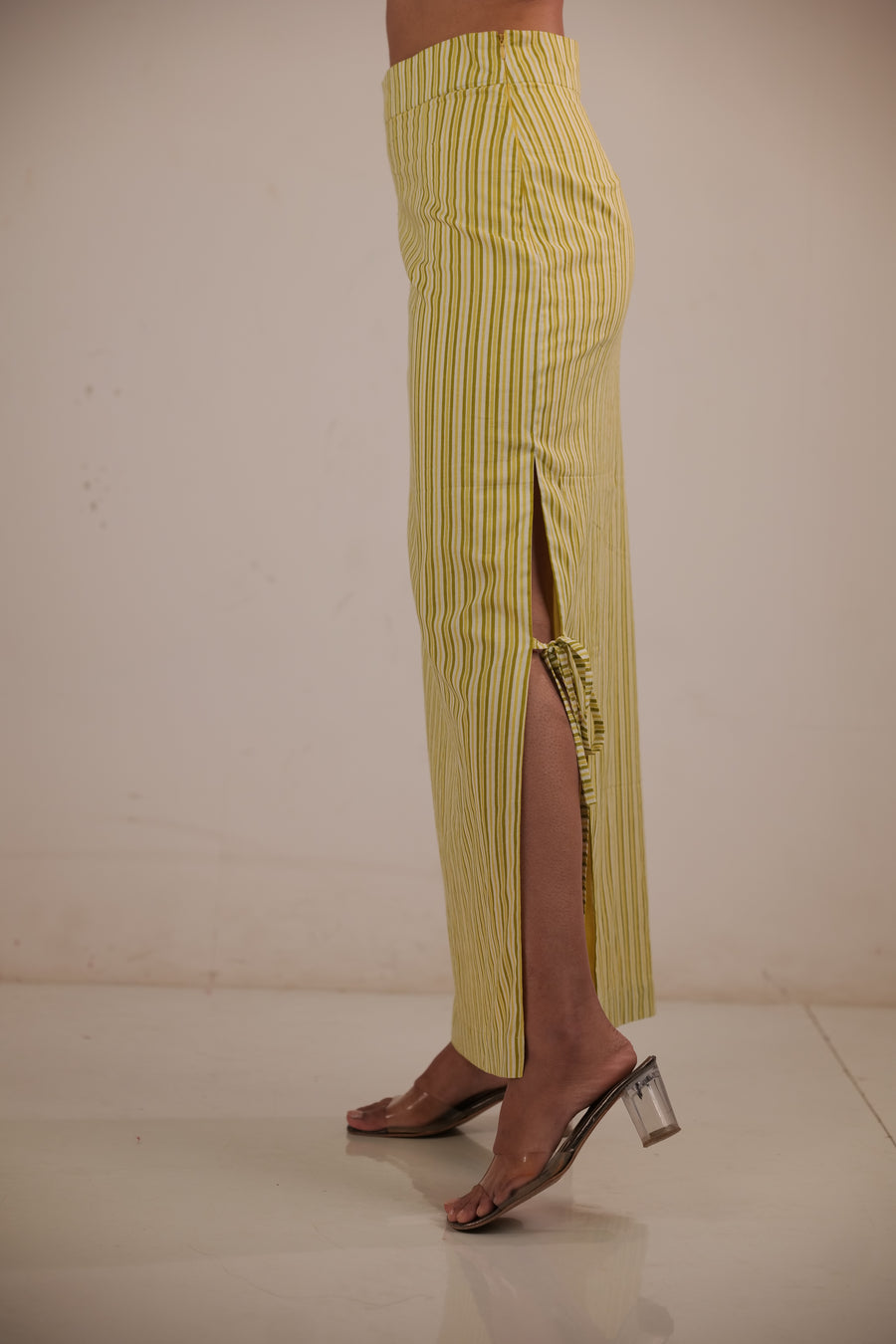 Citrine High Waist Side Slit Skirt