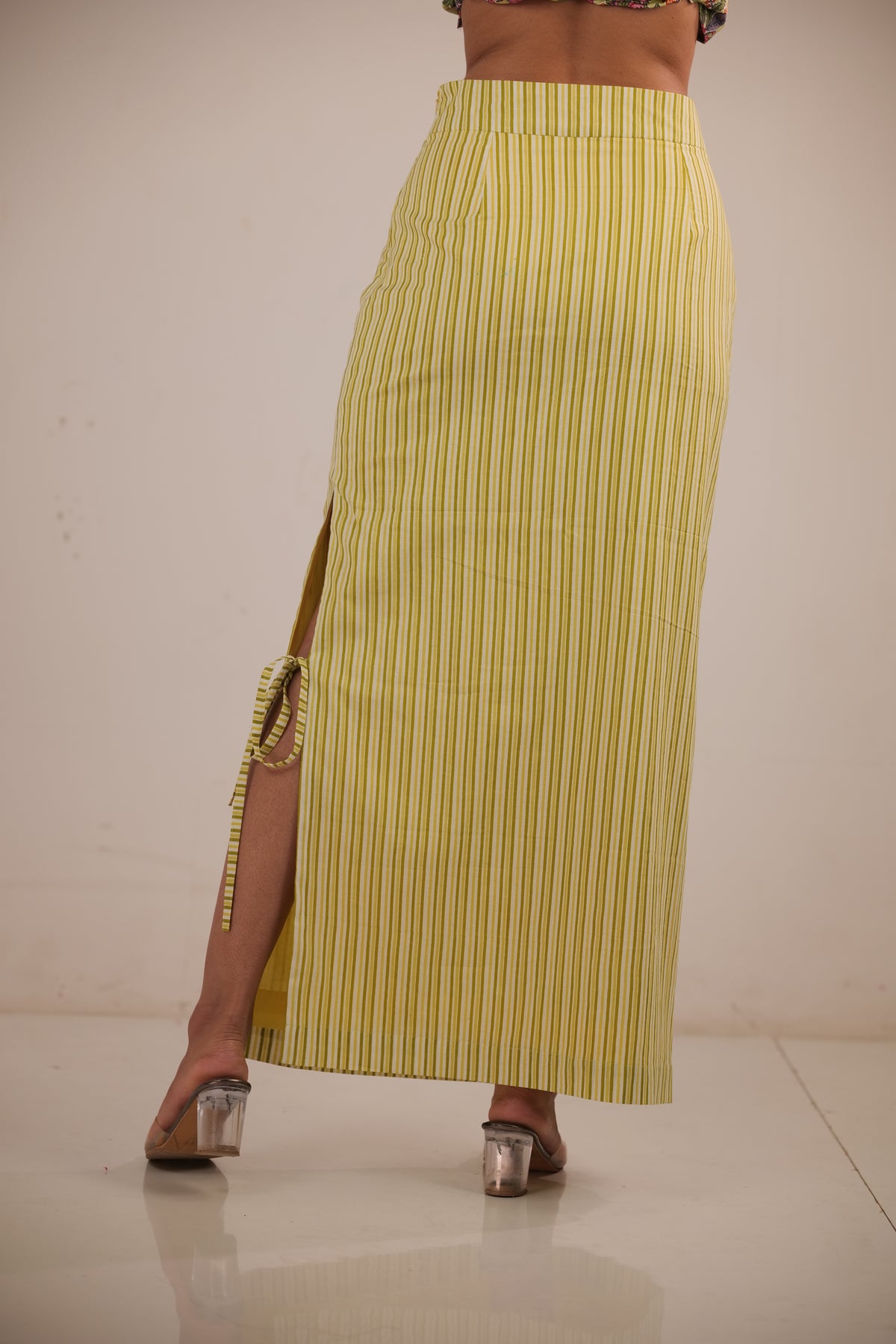 Citrine High Waist Side Slit Skirt