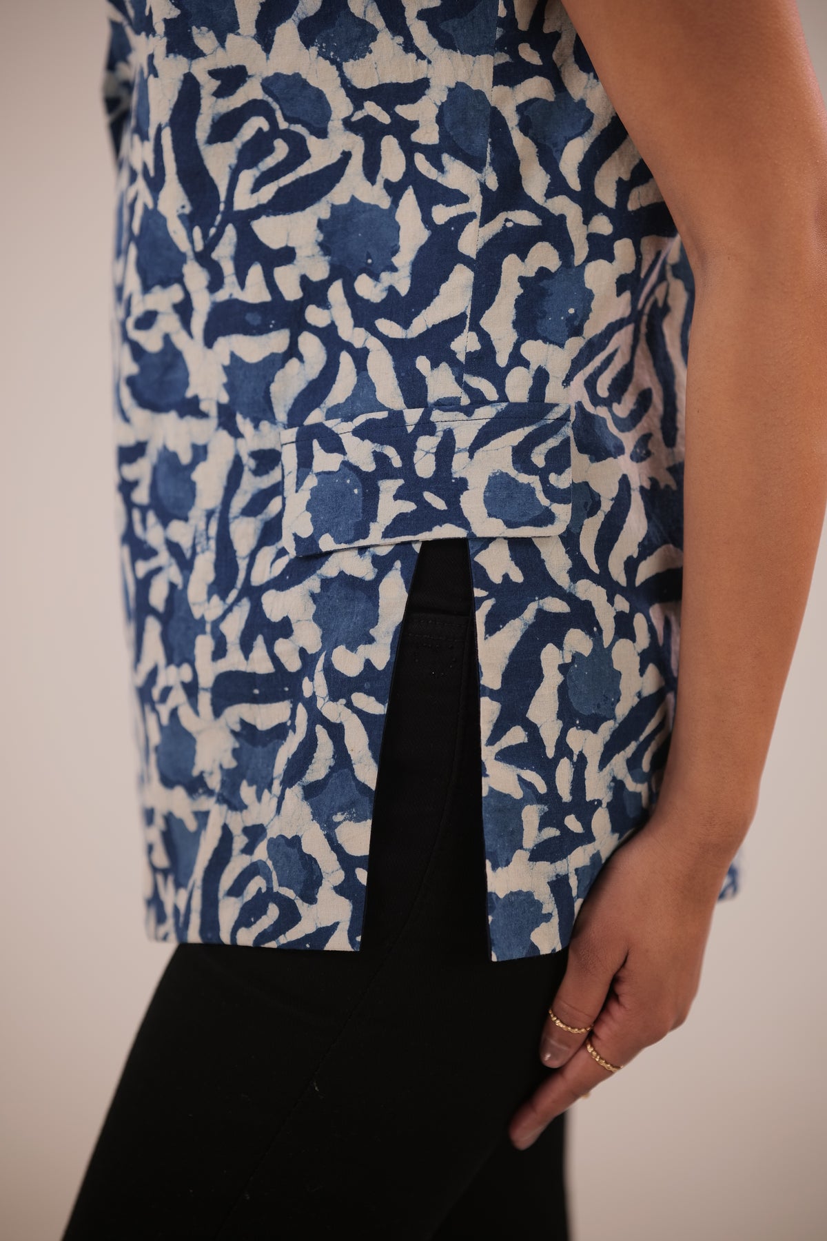 Bagru Edit Sleveless Overlay with Bagru Print